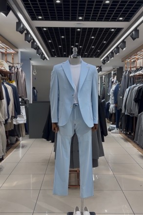 Bebe Mavisi Gofre Kumaş Jogger Takım Elbise