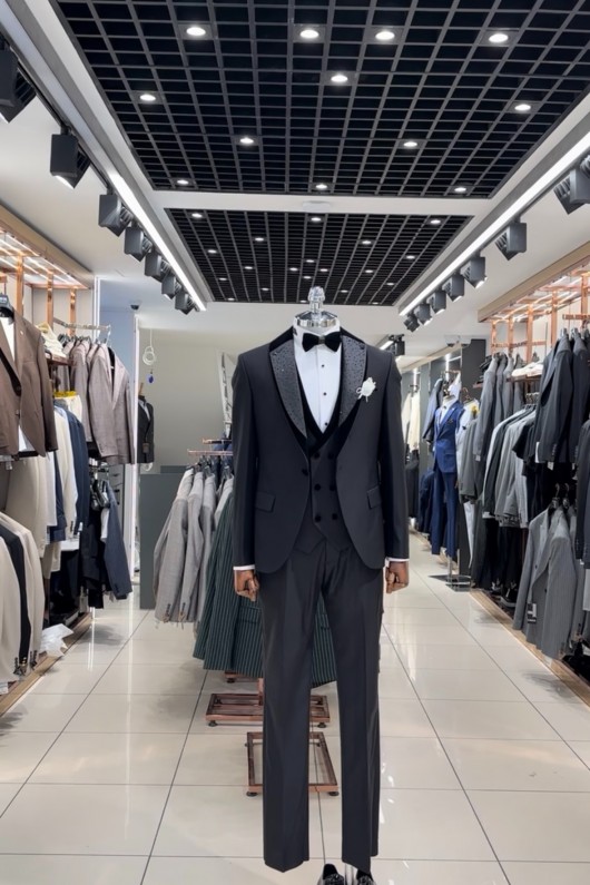 Taşlı Yaka Premium Damatlık