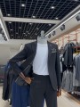 Siyah Pileli Tokalı Detaylı Pantolonlu Takım Elbise