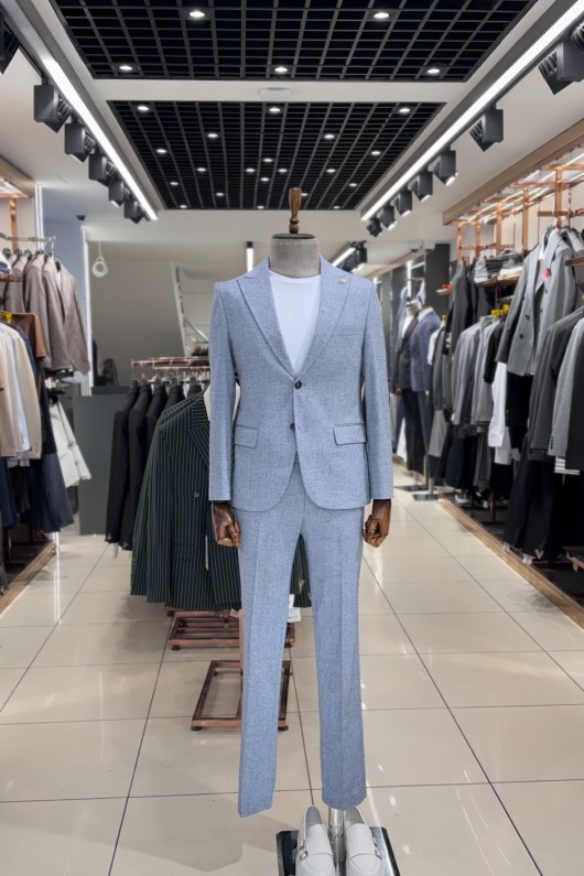 Keten Lacivert Slimfit Takım